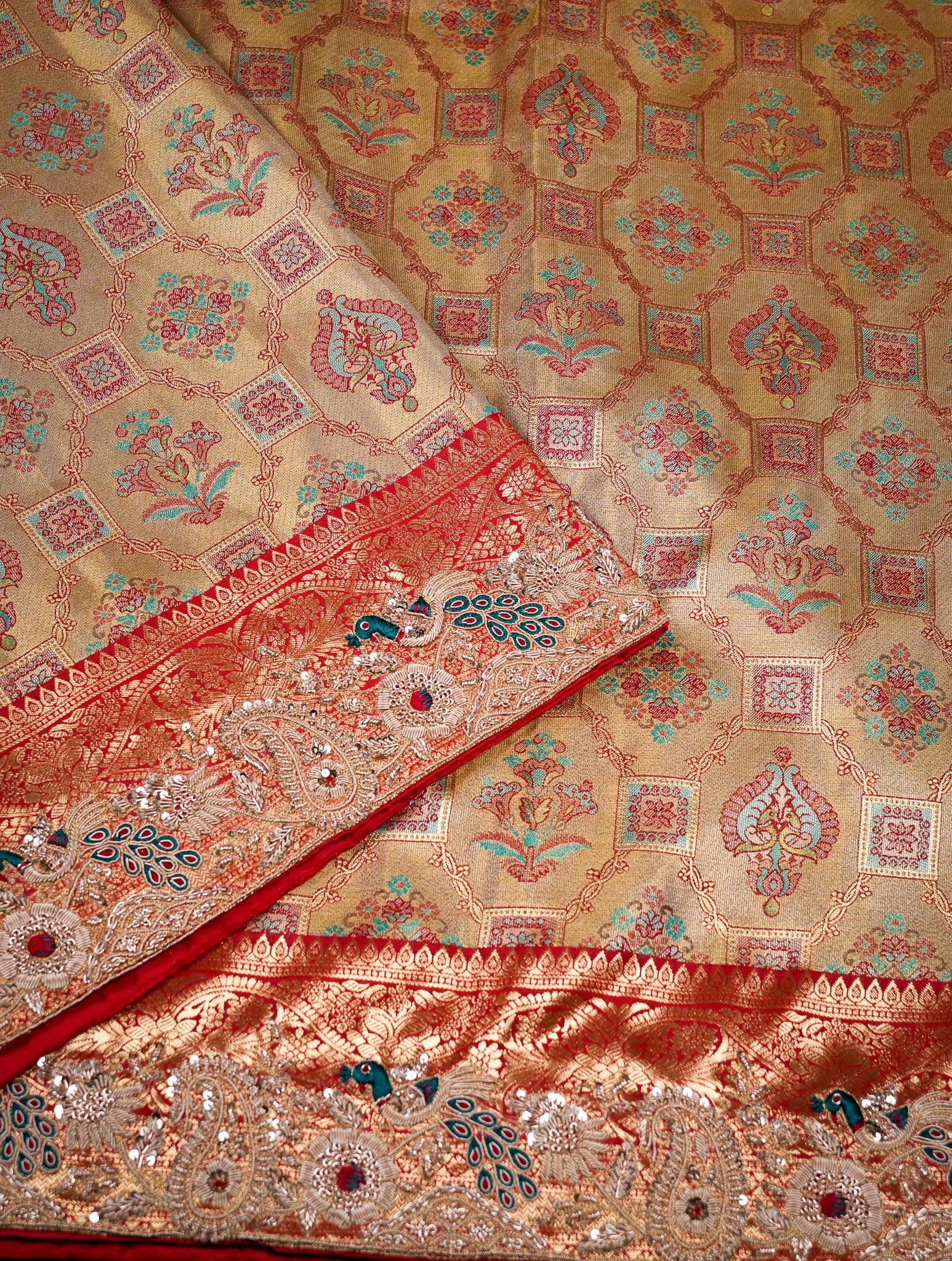 Designer Golden Kanjivaram Silk Saree