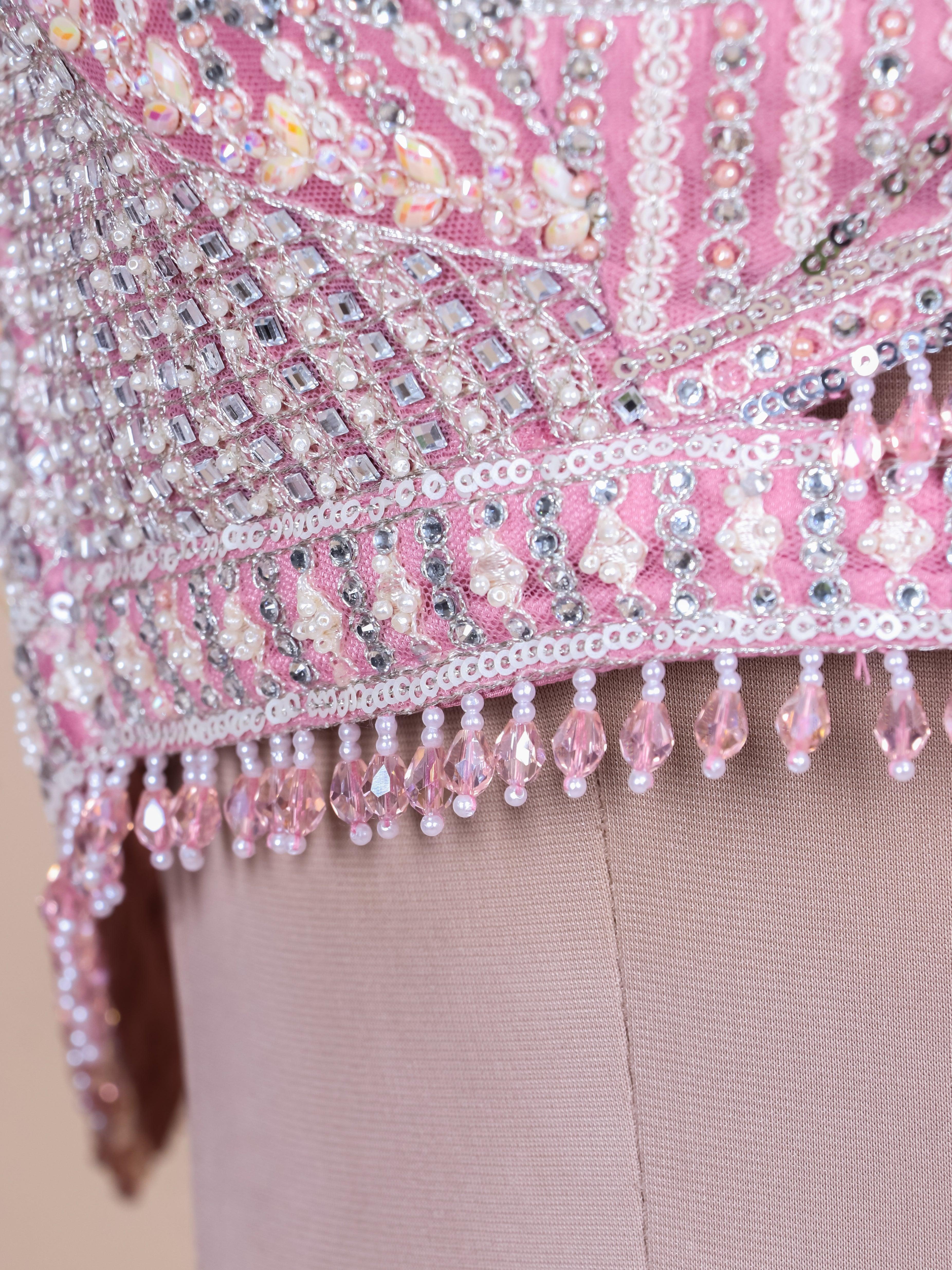 Designer Baby Pink Net Party Wear Lehenga - Sumangal Ekam