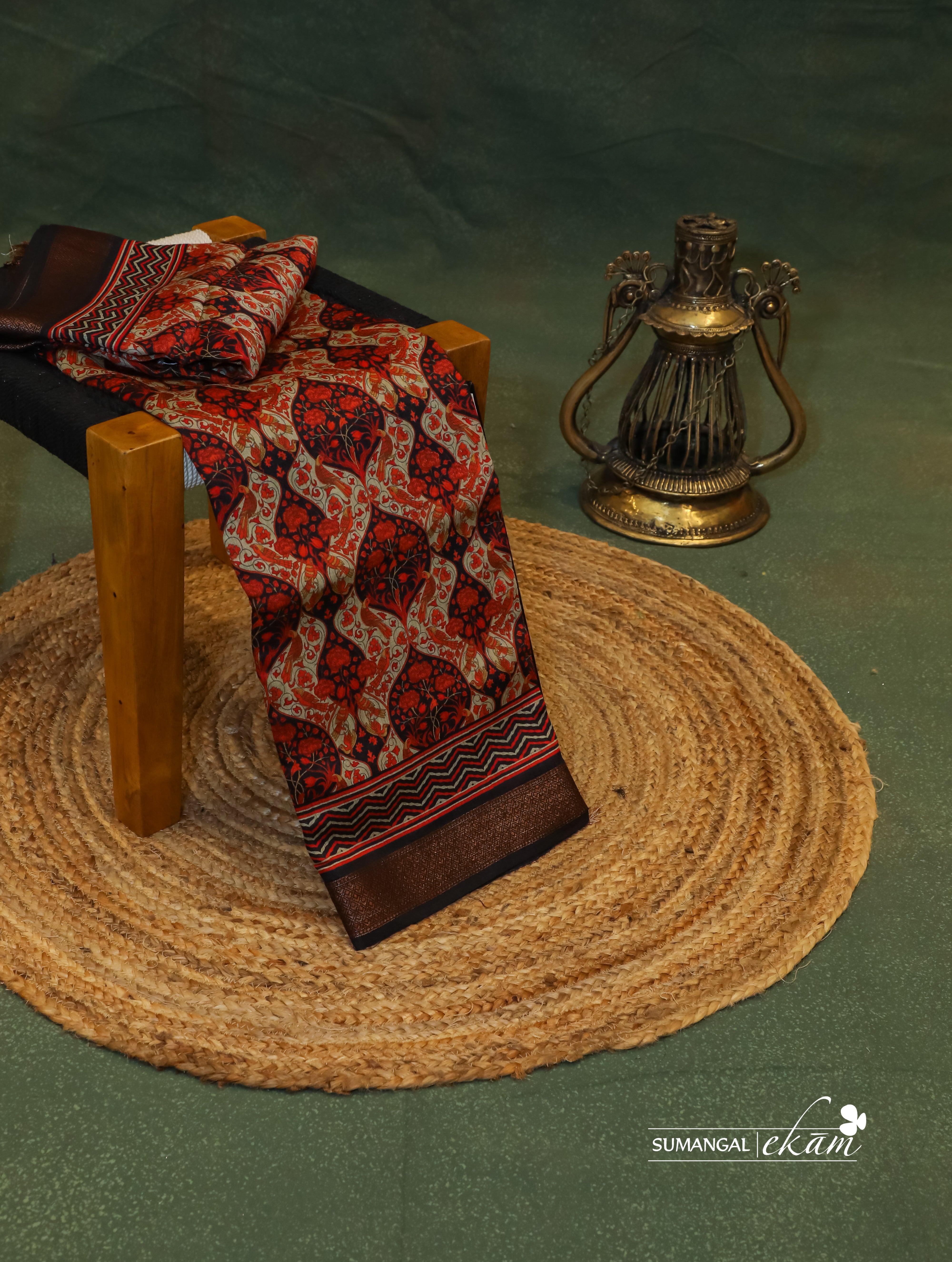 Designer Multi Tussar Silk Saree