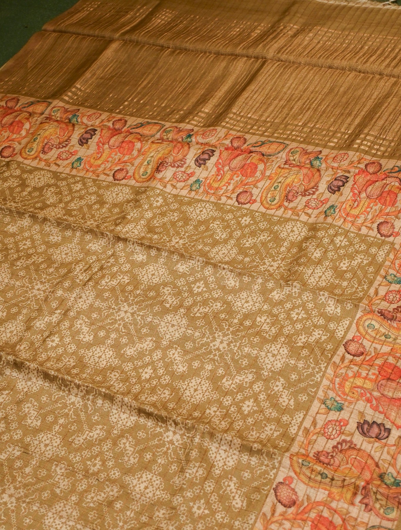 Designer Mustard Moonga Silk Saree