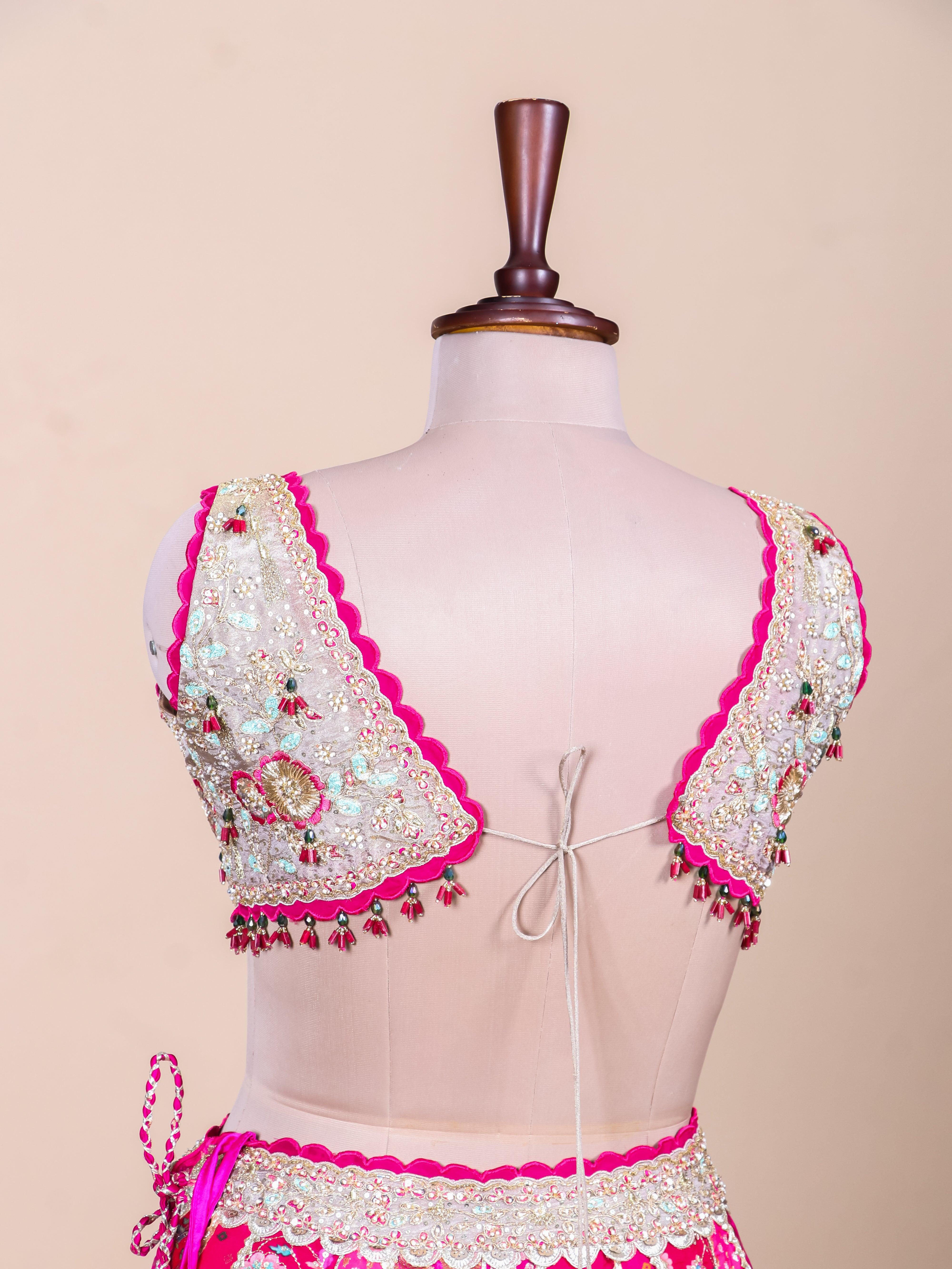 Designer Multi Color Banarasi Silk Party Wear Lehenga - Sumangal Ekam
