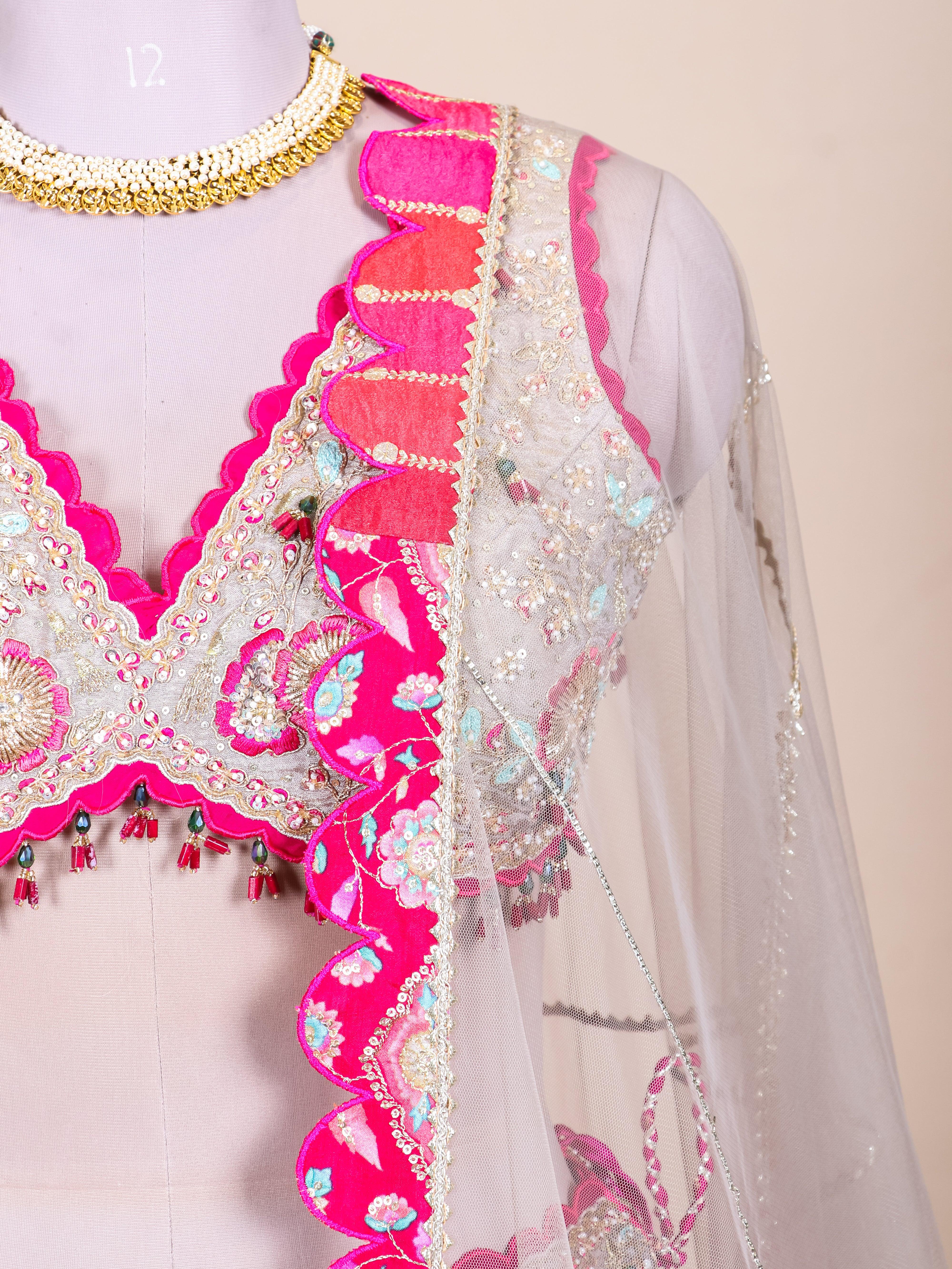 Designer Multi Color Banarasi Silk Party Wear Lehenga - Sumangal Ekam