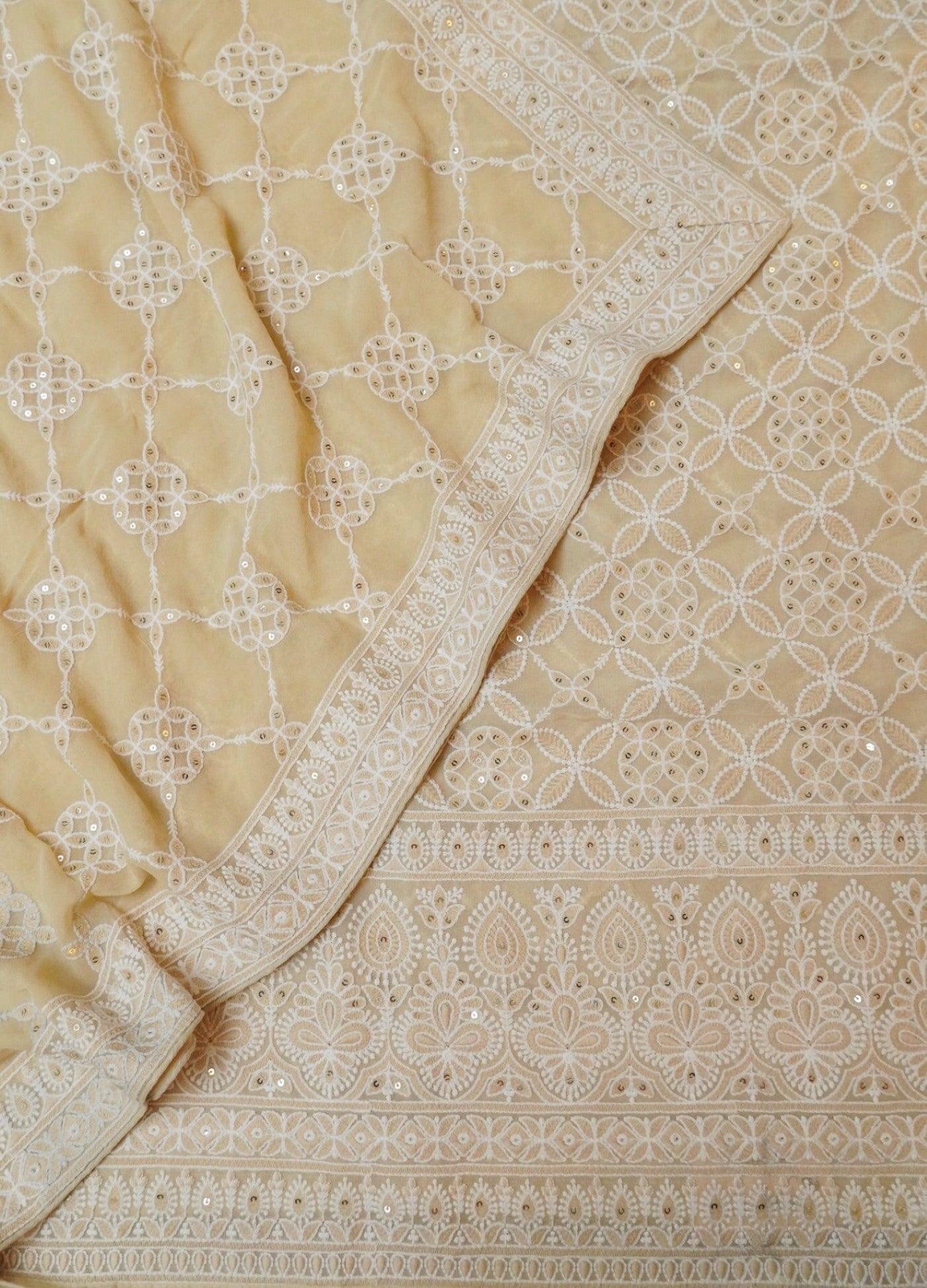 Designer Lemon Yellow Georgette Suit - Sumangal Ekam
