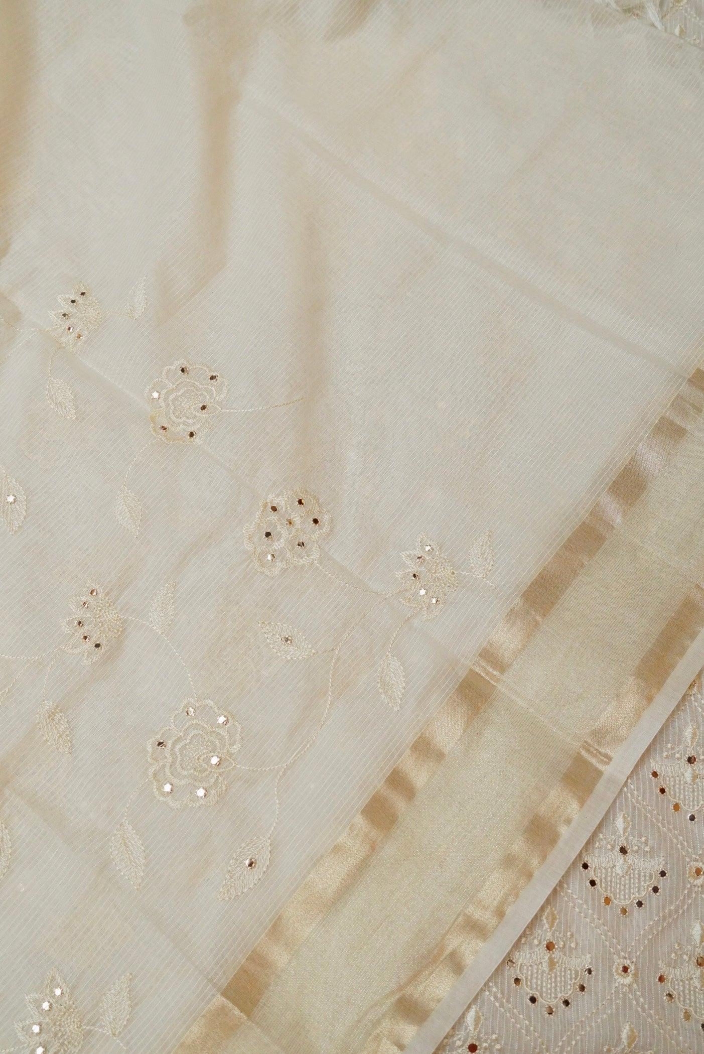 Designer Off White Kota Cotton Suit - Sumangal Ekam