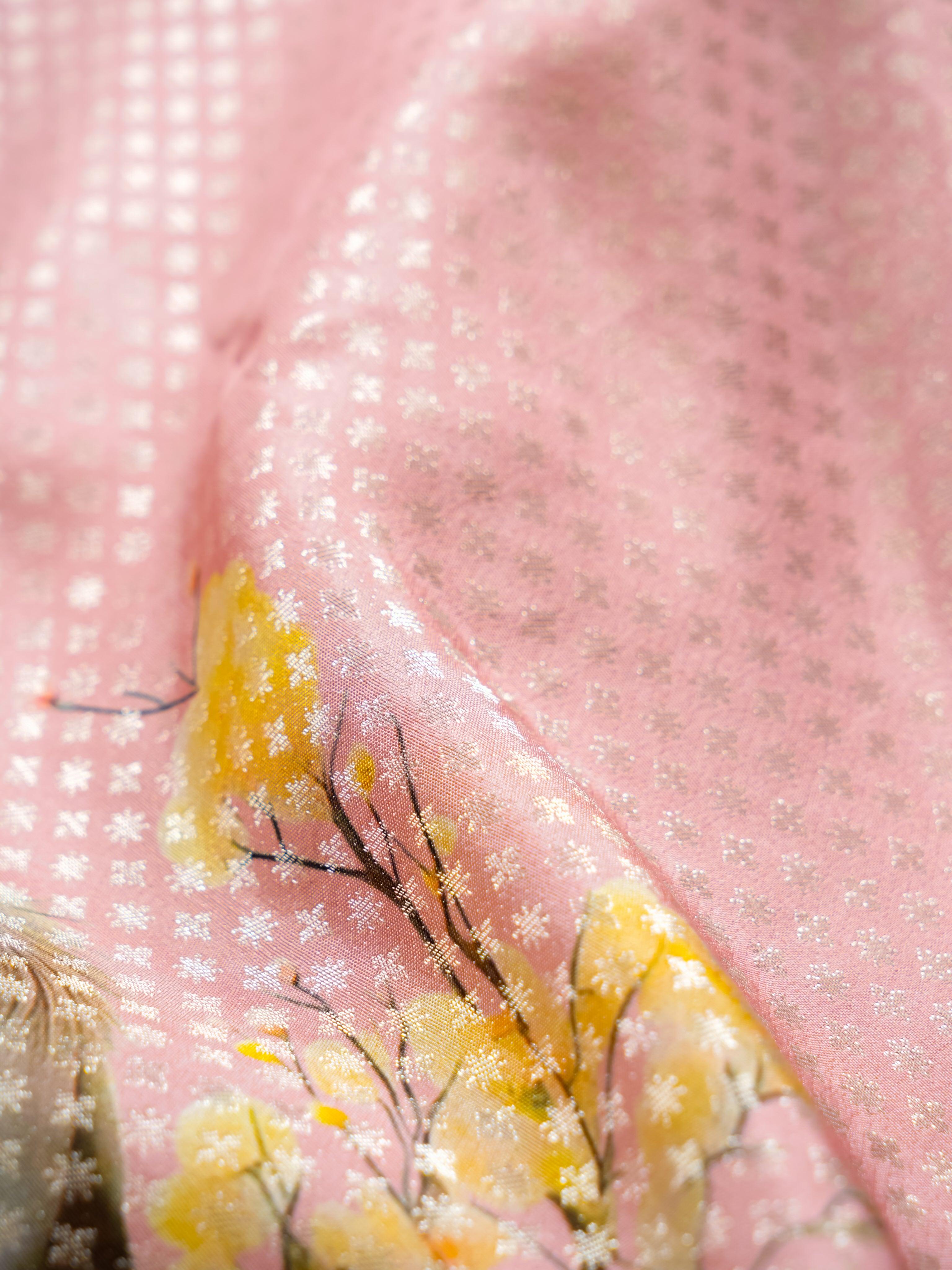 Handwoven Pink Banarasi Mashru Silk Saree - Sumangal Ekam