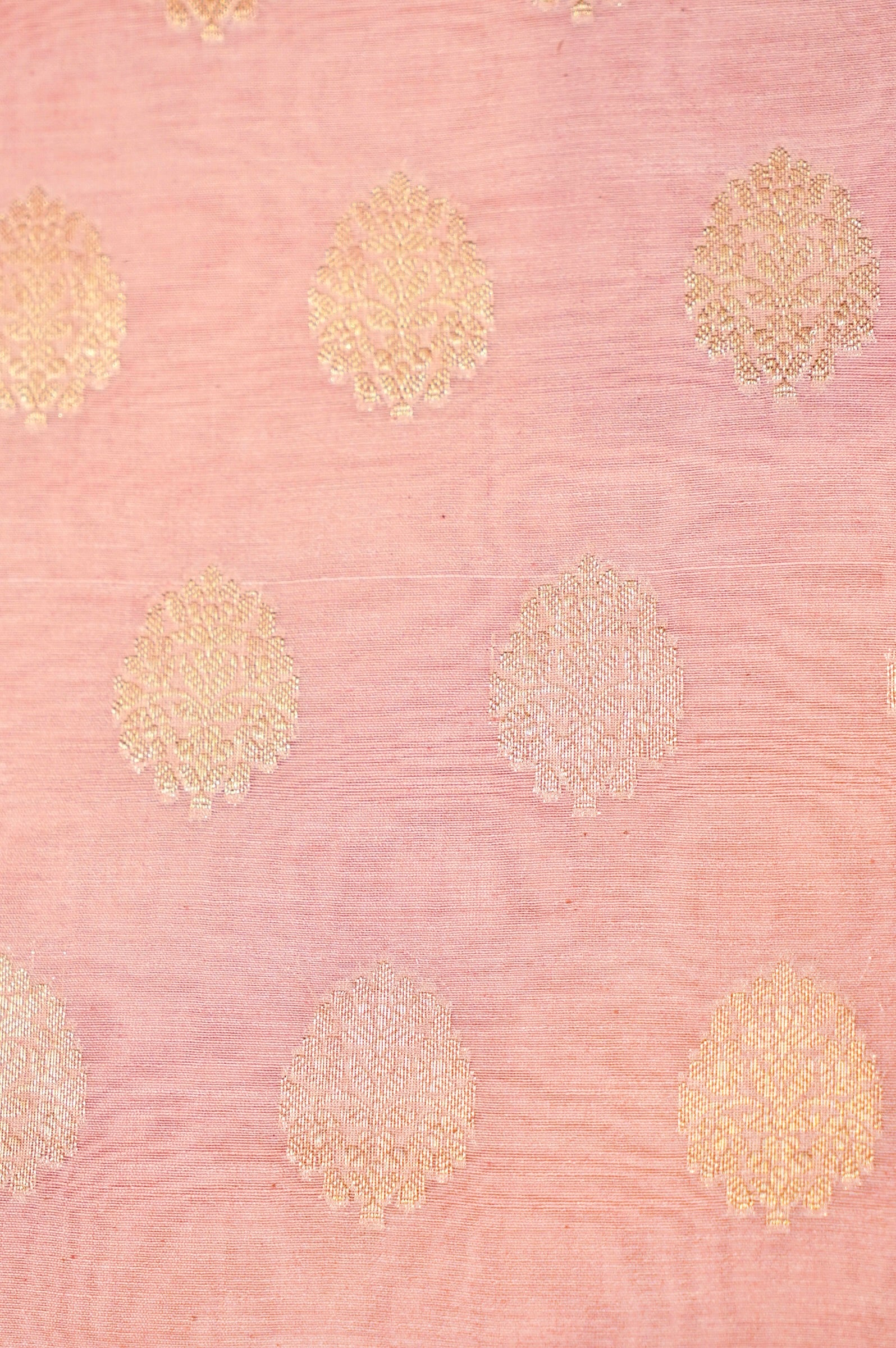 Designer Peach Chanderi Silk Suit