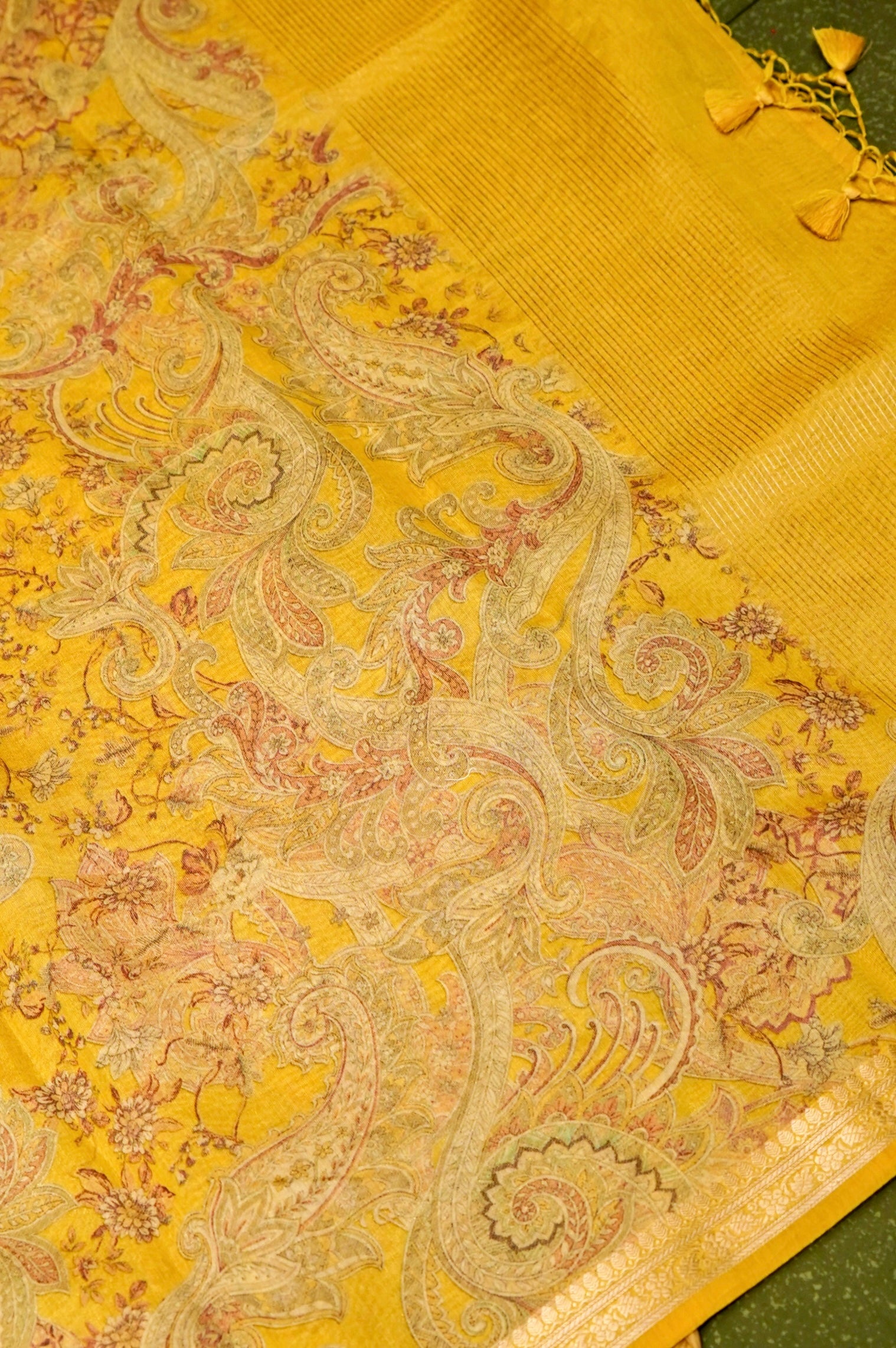 Designer Yellow Chanderi Silk Suit