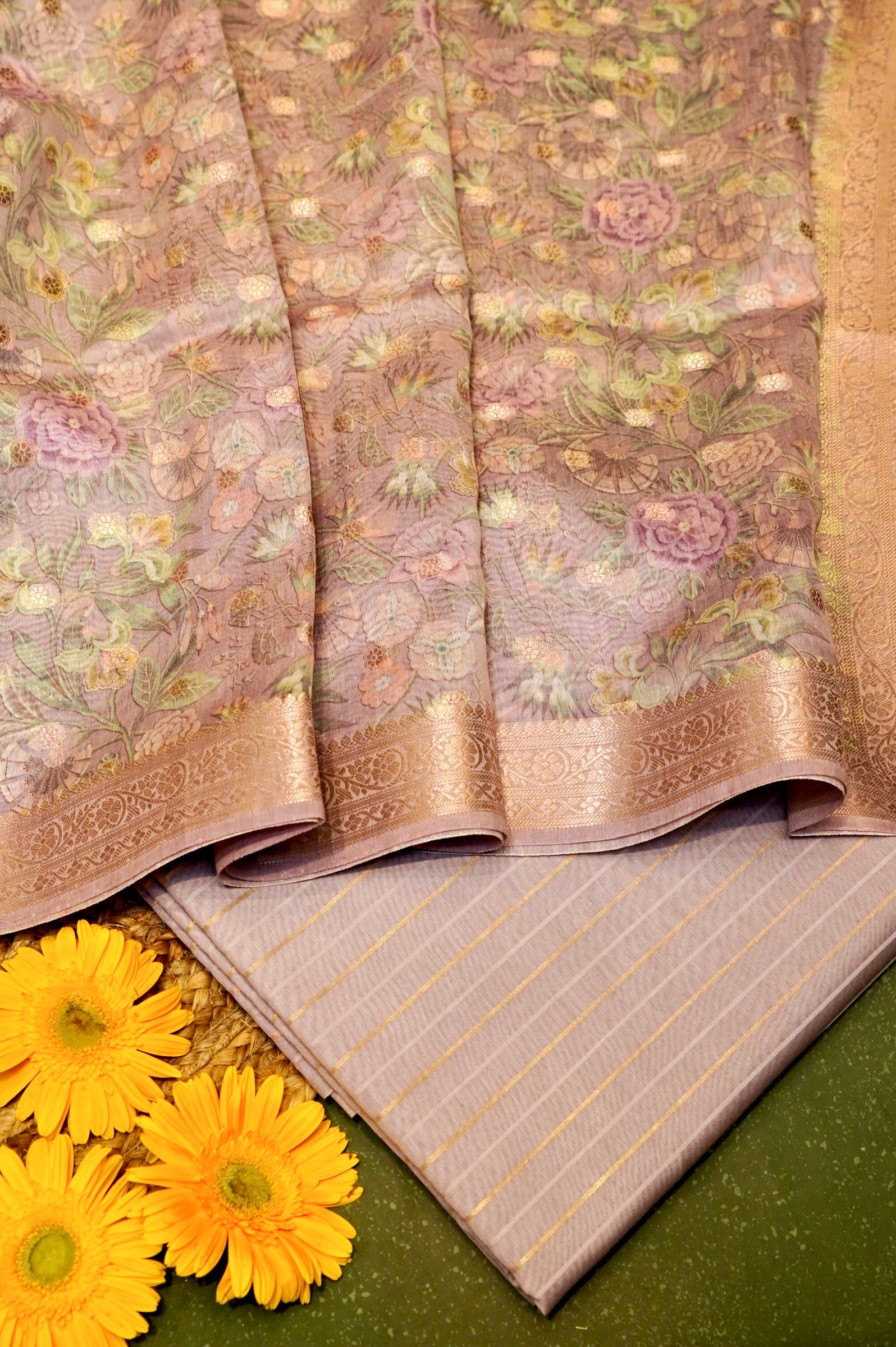 Designer Lavender Chanderi Silk Suit
