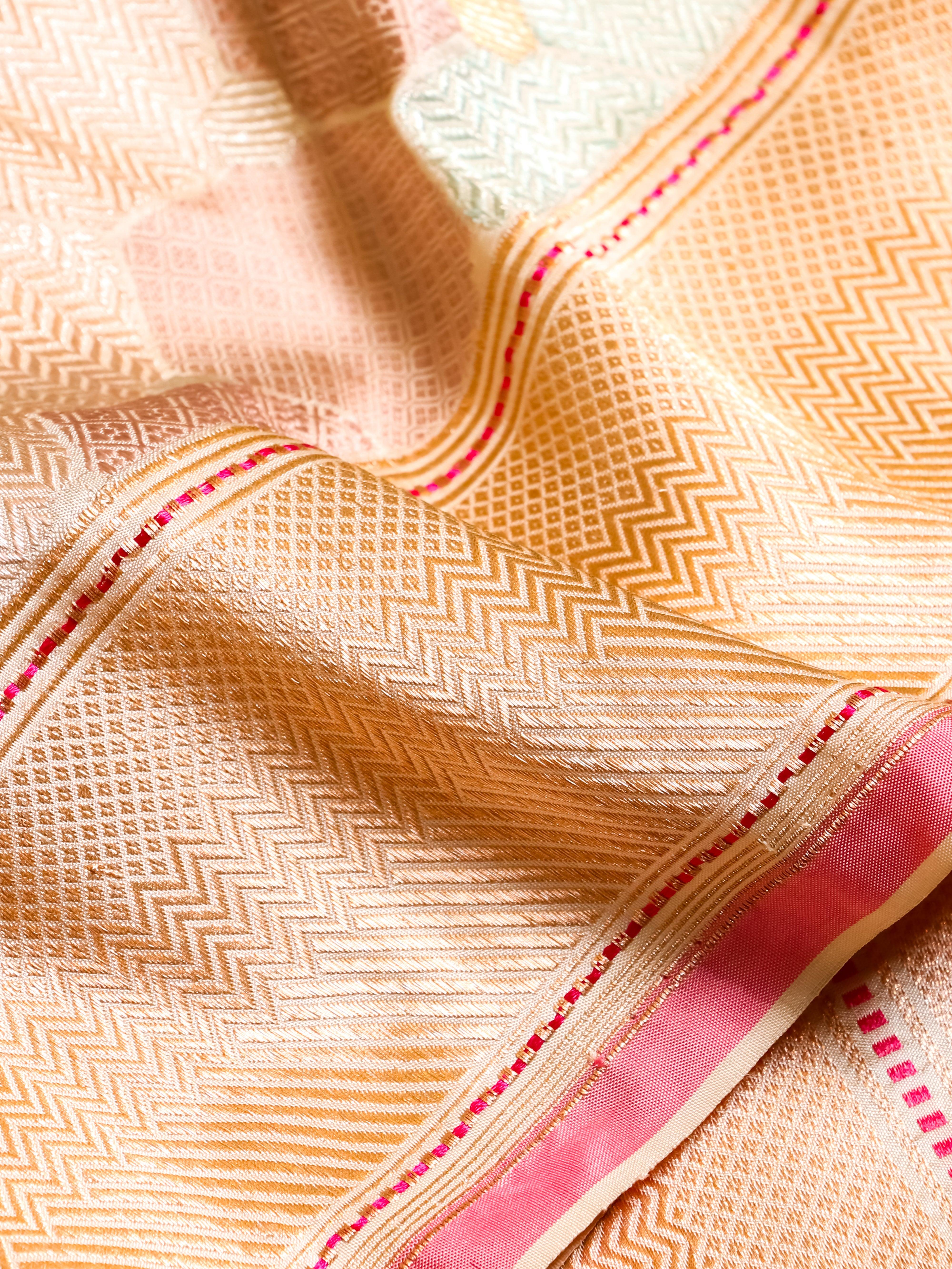 Handwoven Rangkat Banarasi Katan Silk Saree - Sumangal Ekam