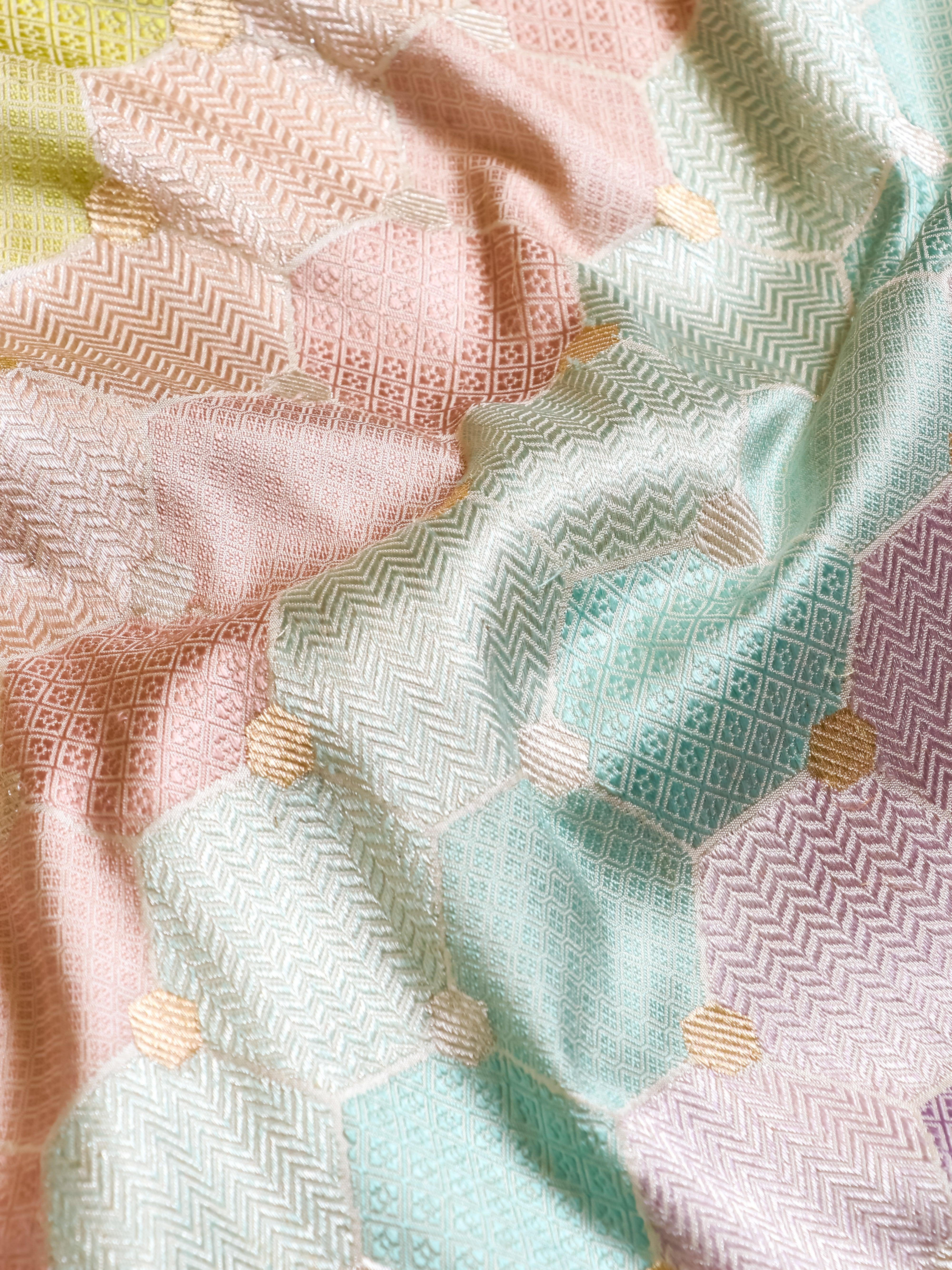 Handwoven Rangkat Banarasi Katan Silk Saree - Sumangal Ekam