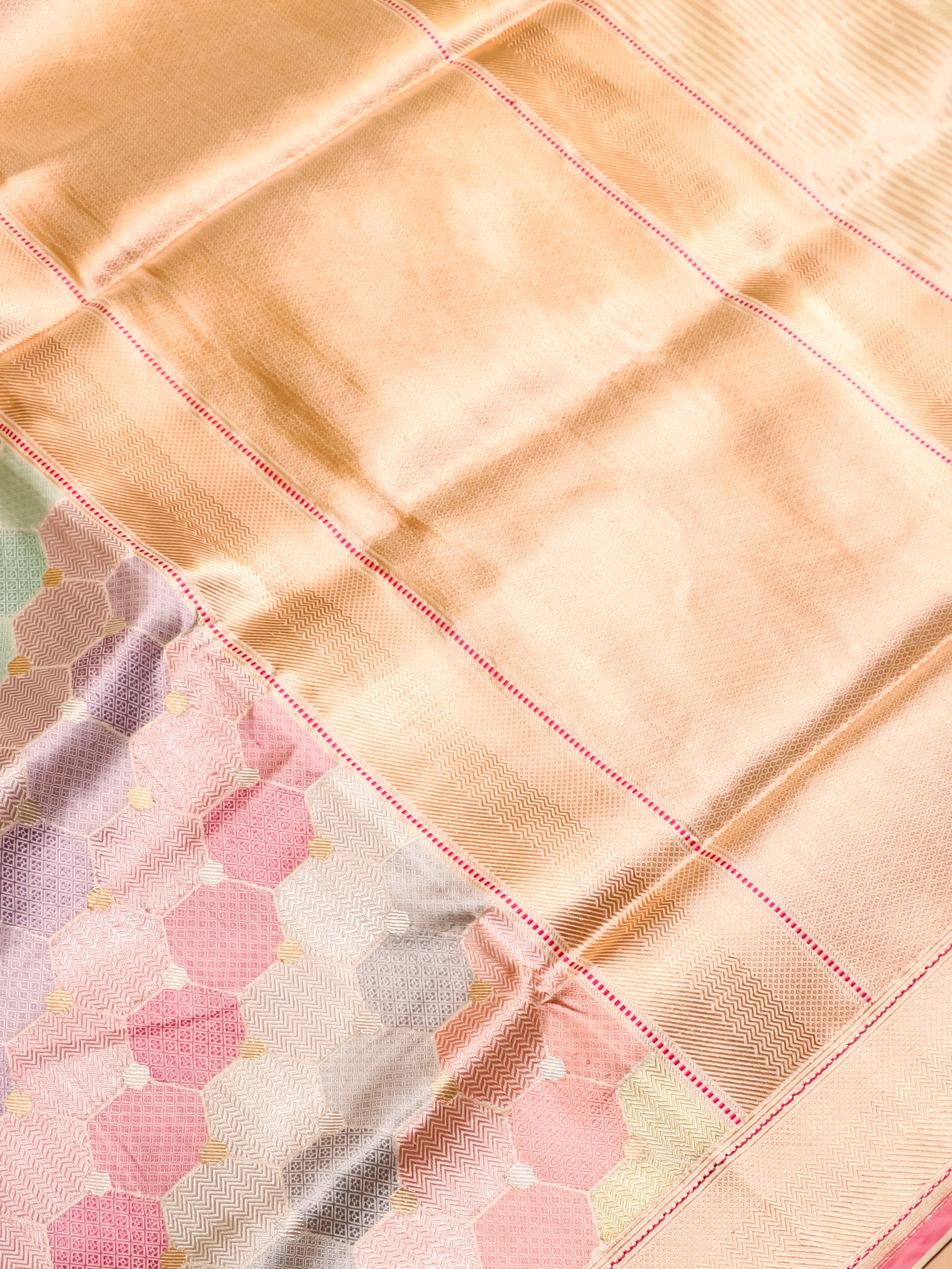 Handwoven Rangkat Banarasi Katan Silk Saree - Sumangal Ekam