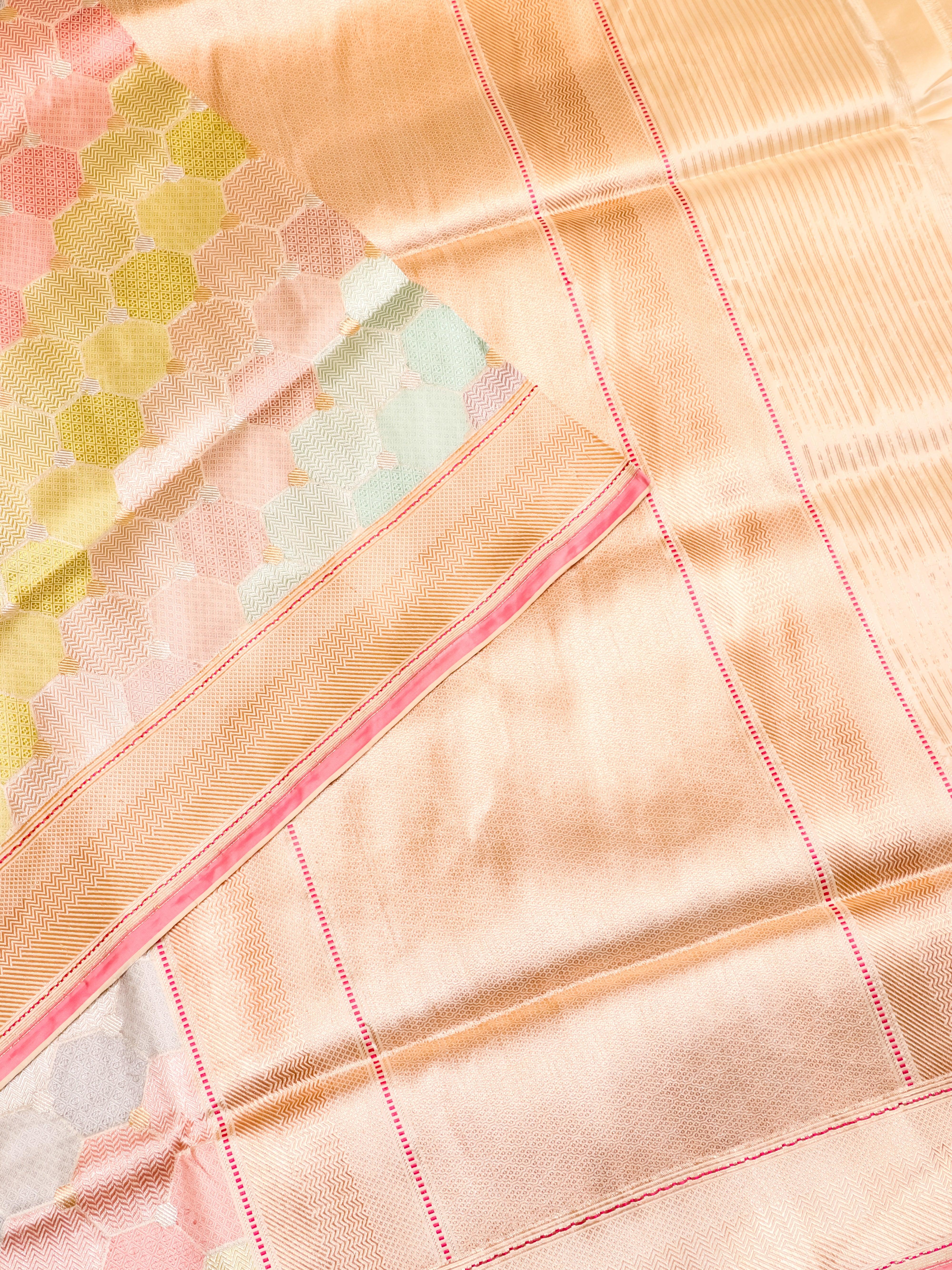 Handwoven Rangkat Banarasi Katan Silk Saree - Sumangal Ekam