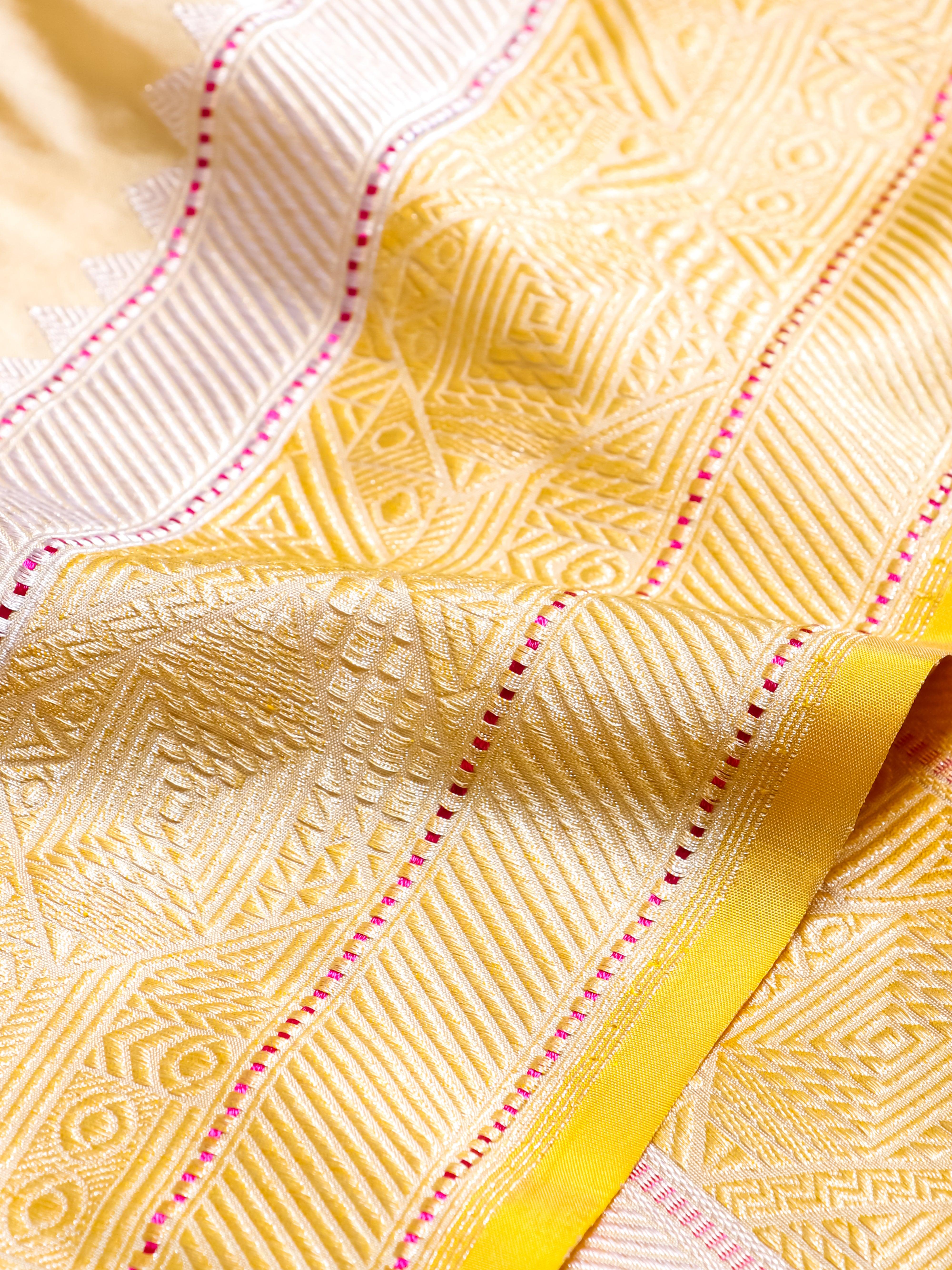 Handwoven Rangkat Banarasi Katan Silk Saree - Sumangal Ekam