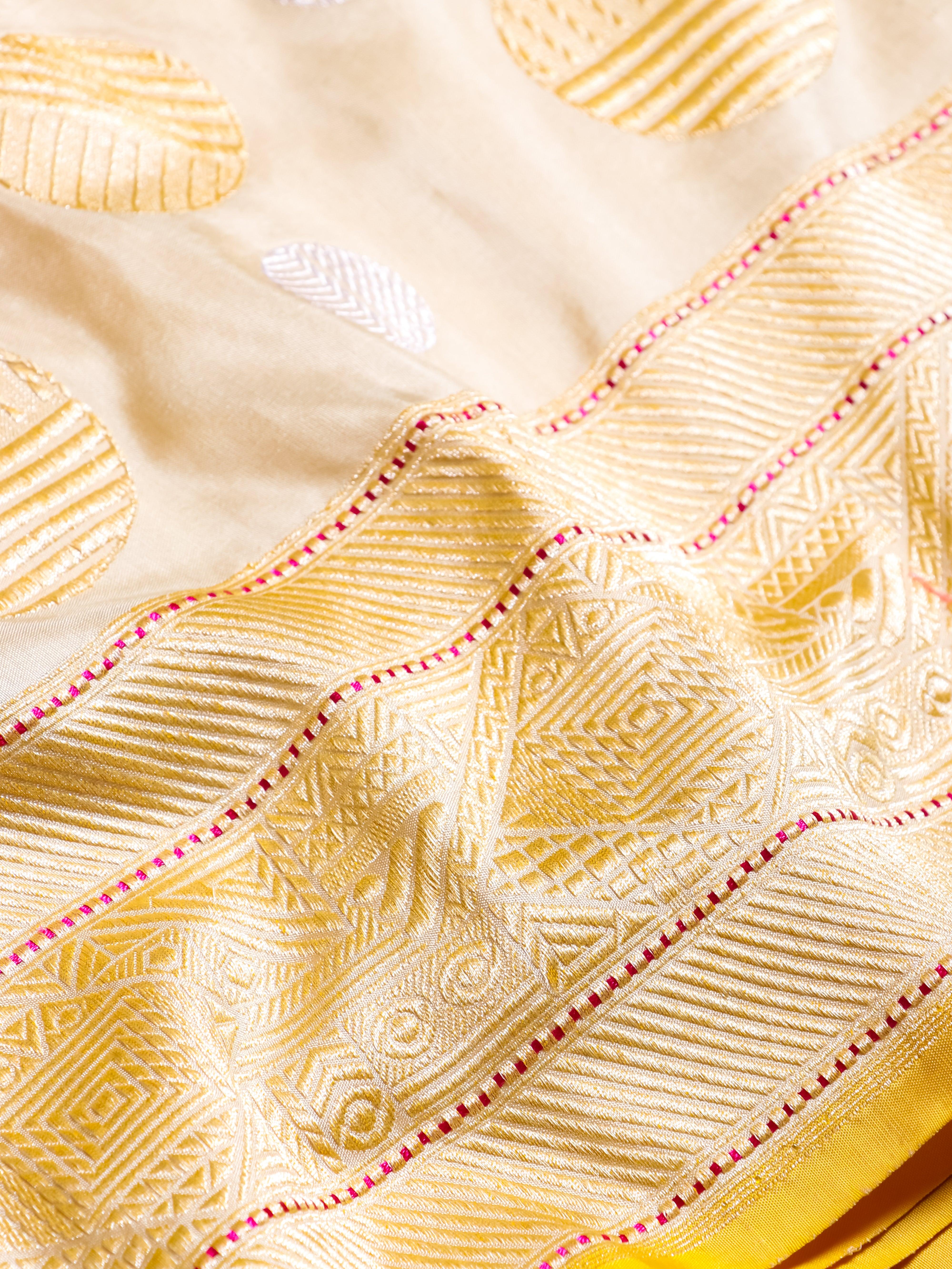 Handwoven Rangkat Banarasi Katan Silk Saree - Sumangal Ekam