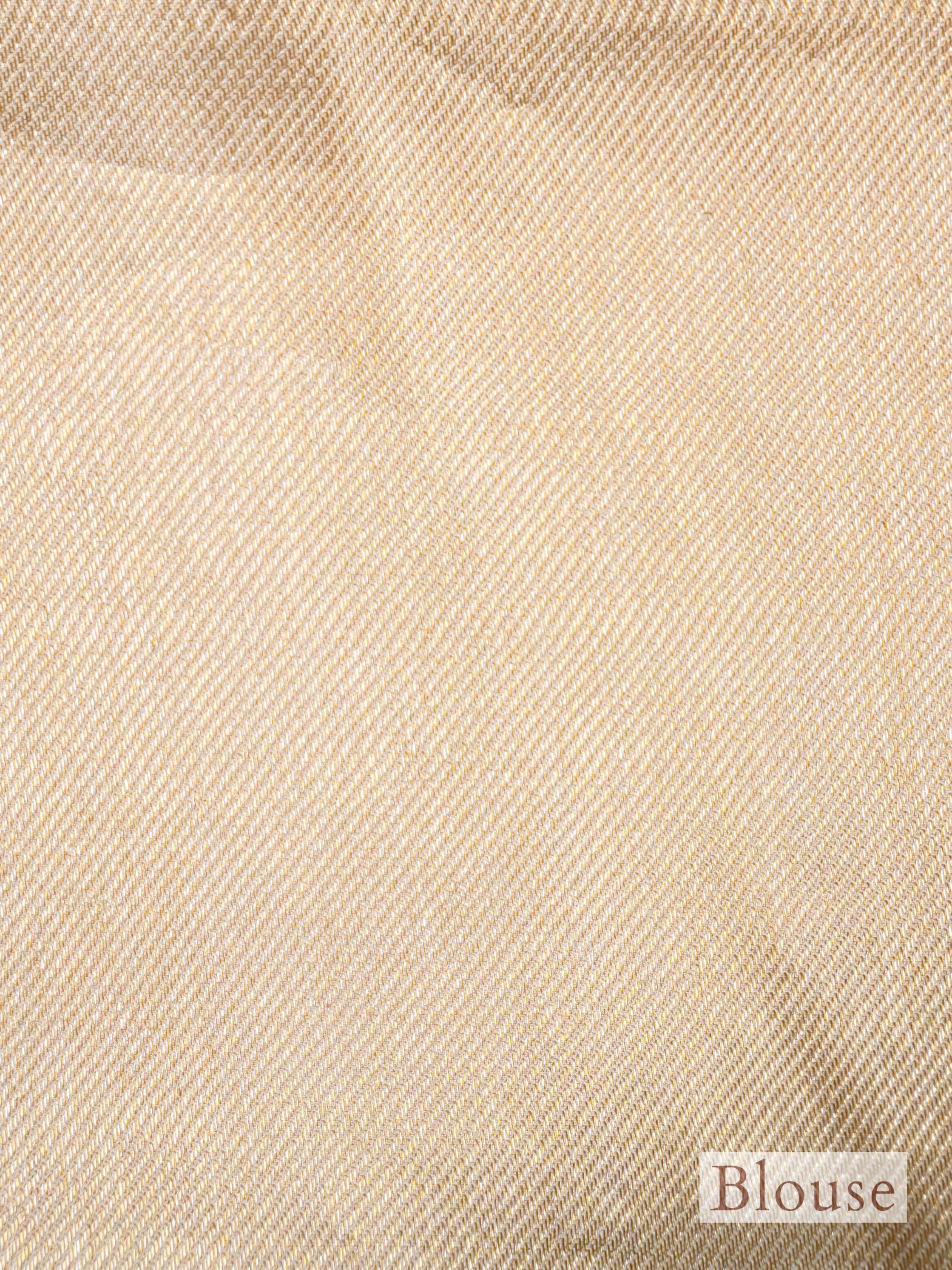 Handwoven Beige Banarasi Mashru Silk Saree - Sumangal Ekam