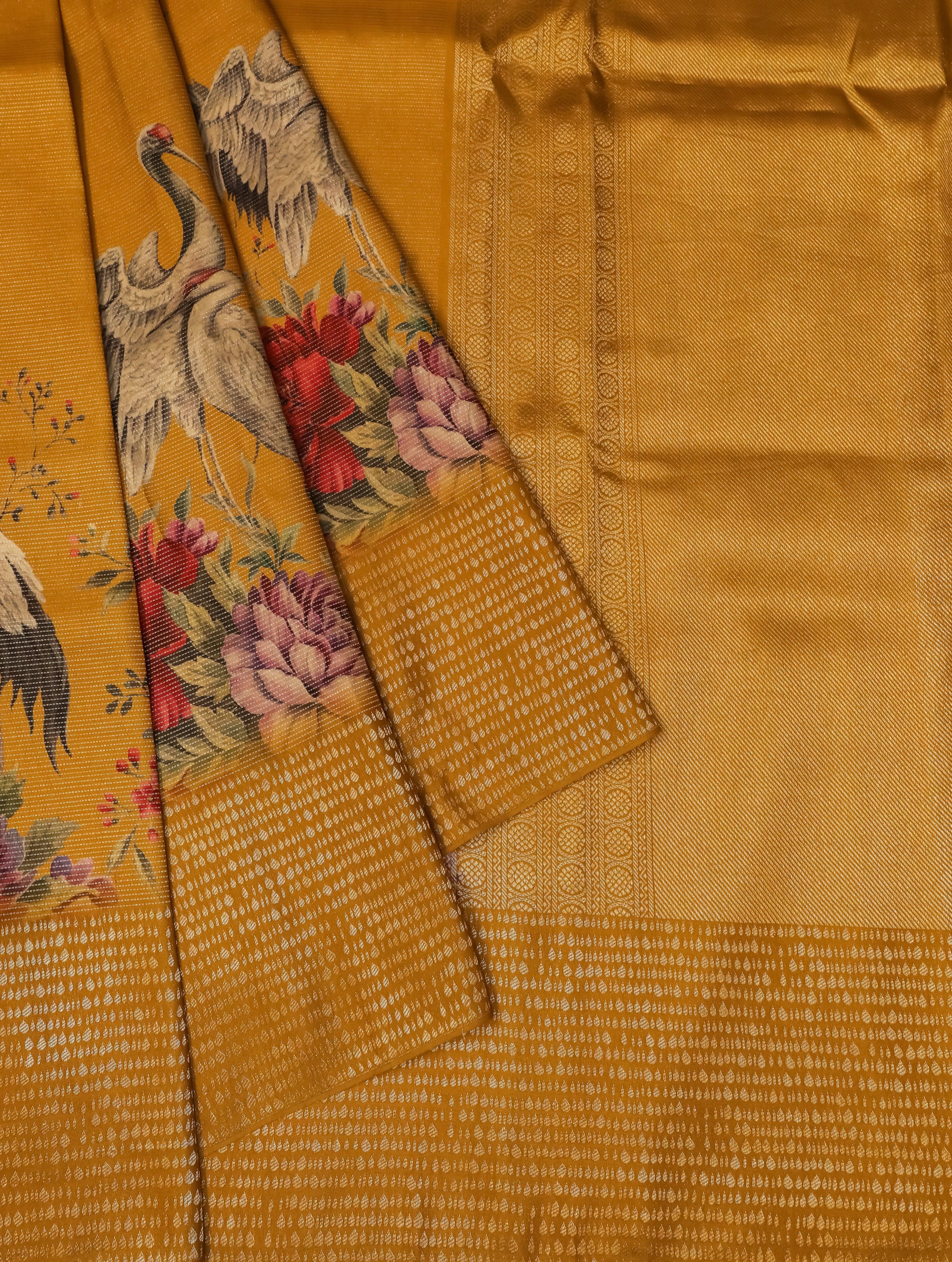 Designer Yellow Katan Silk Saree - Sumangal Ekam