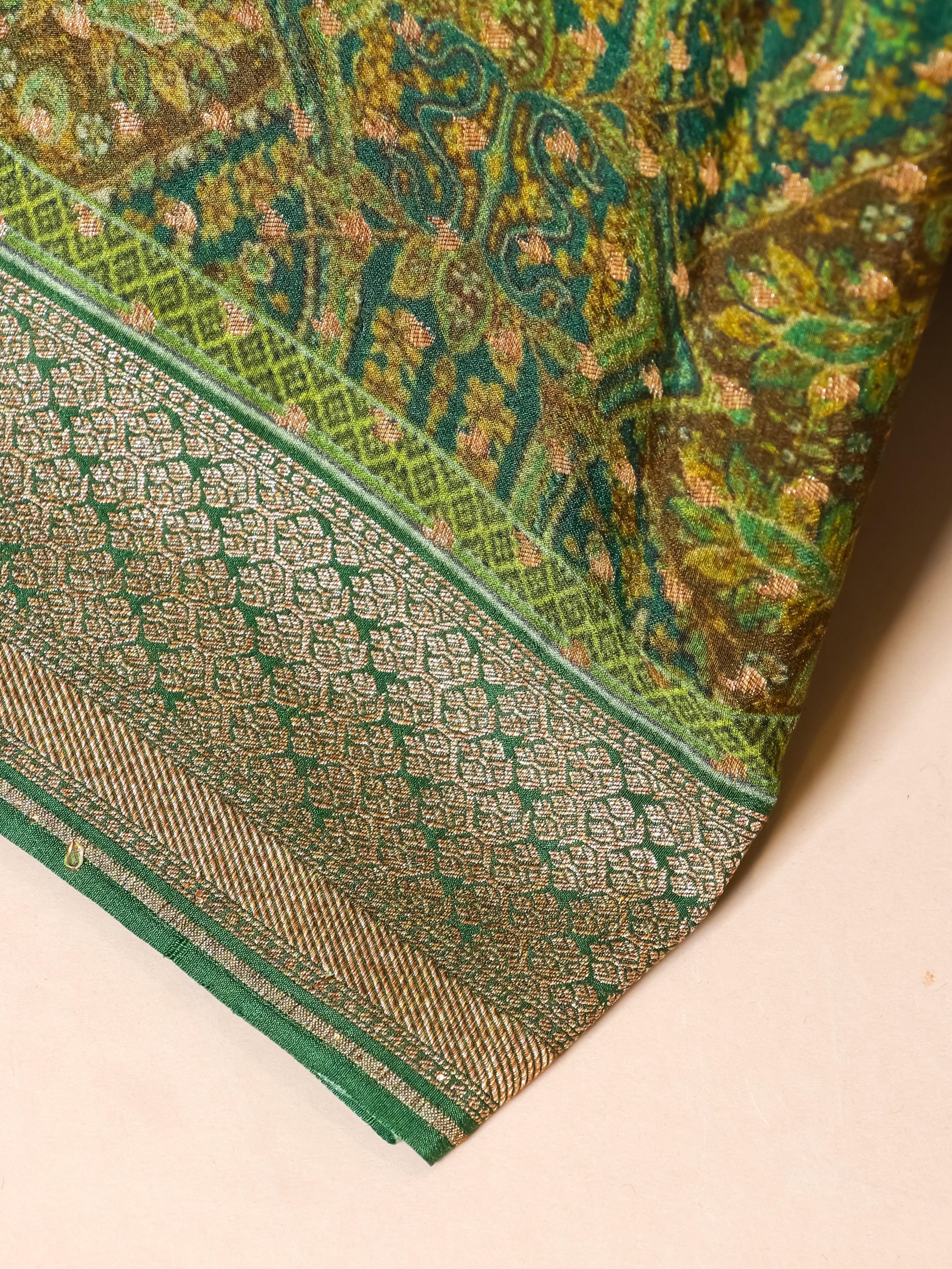 Handwoven Multi Color Banarasi Cotton Silk Saree - Sumangal Ekam