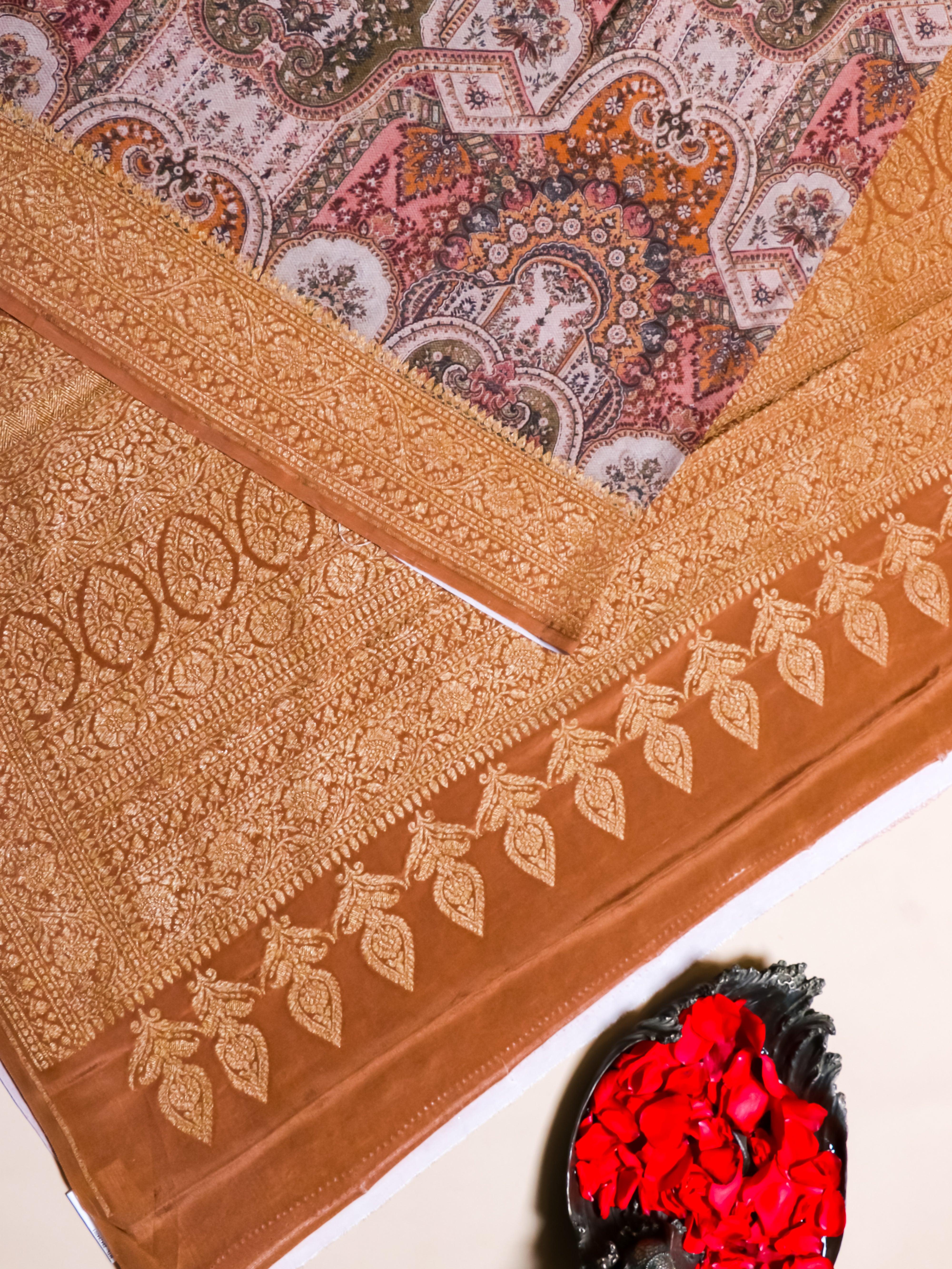 Handwoven Multi Color Banarasi Cotton Silk Saree - Sumangal Ekam
