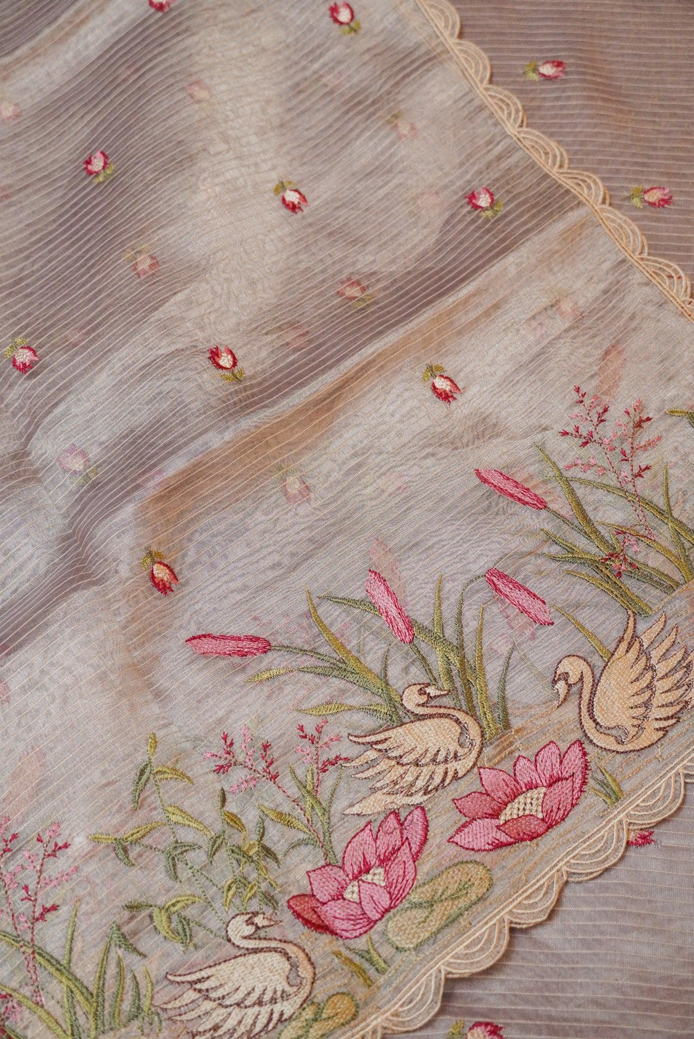Designer Lavender Tissue Silk Suit - Sumangal Ekam
