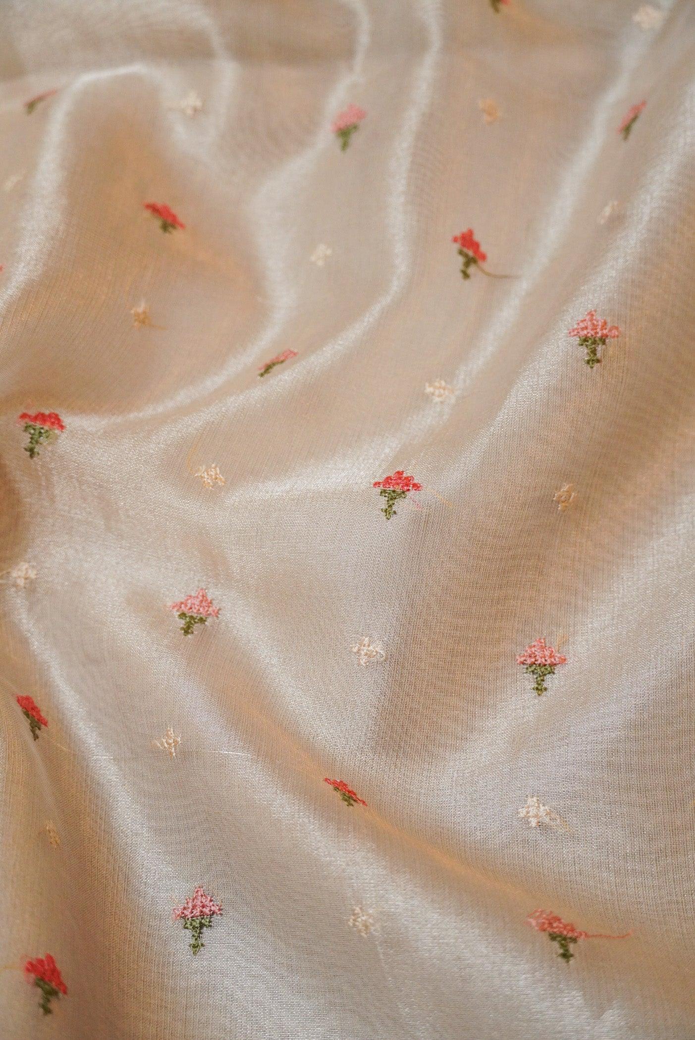 Designer Silver Tissue Silk Suit - Sumangal Ekam