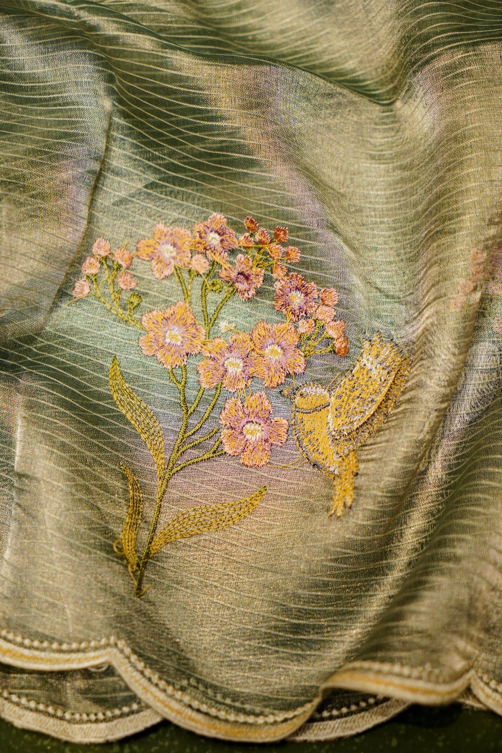Designer Green Tissue Silk Suit