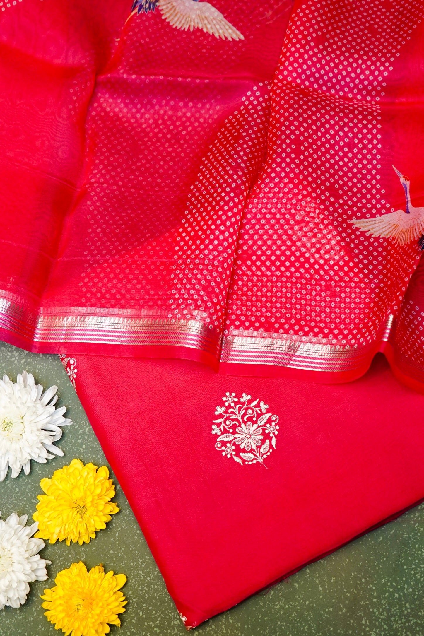 Designer Reddish Pink Organza Suit