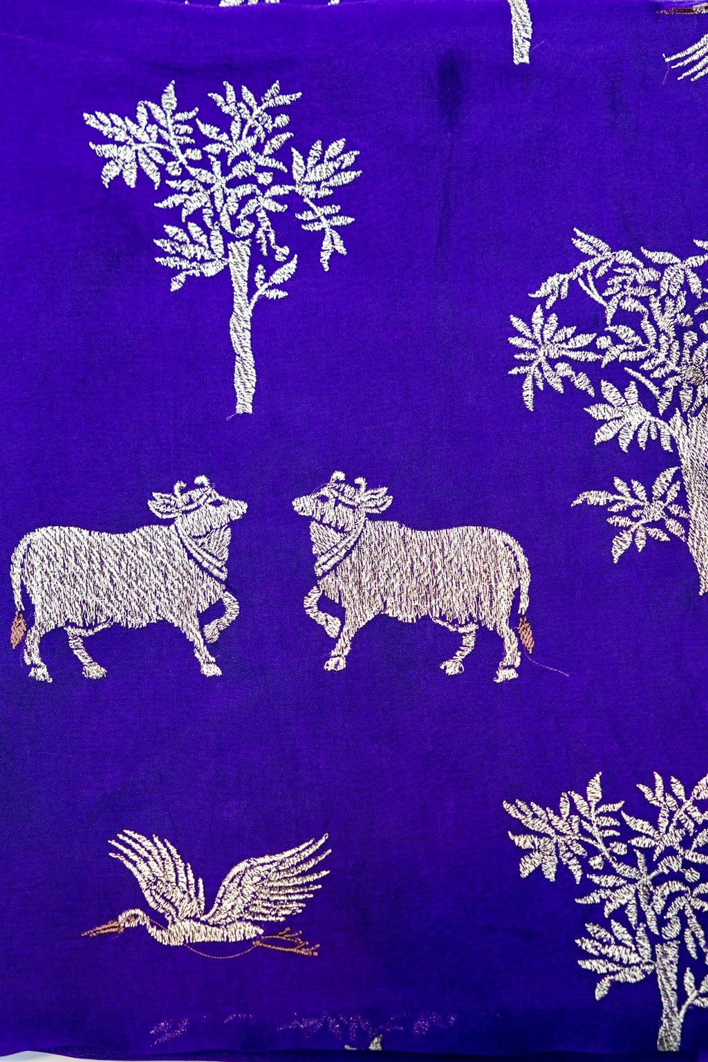 Designer  Royal Blue Organza Silk Suit