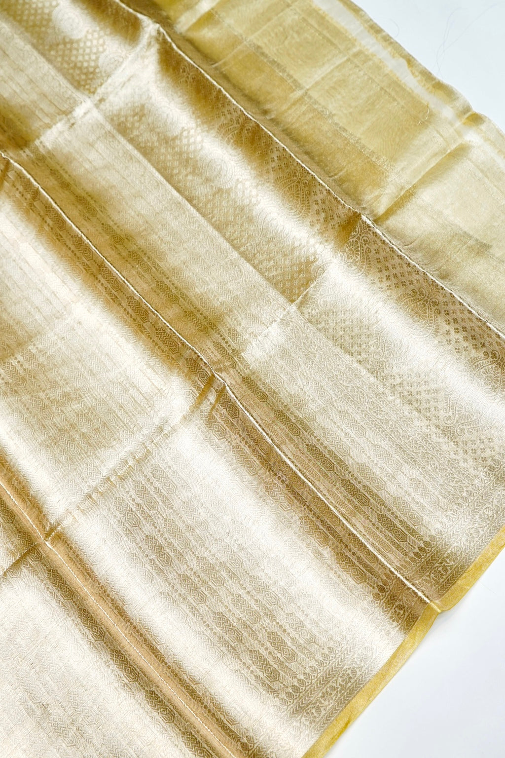 Designer Golden Yellow Tissue Organza Silk Suit