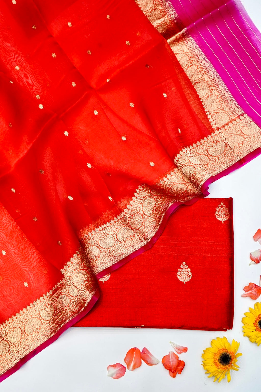 Designer Red Raw Silk Suit