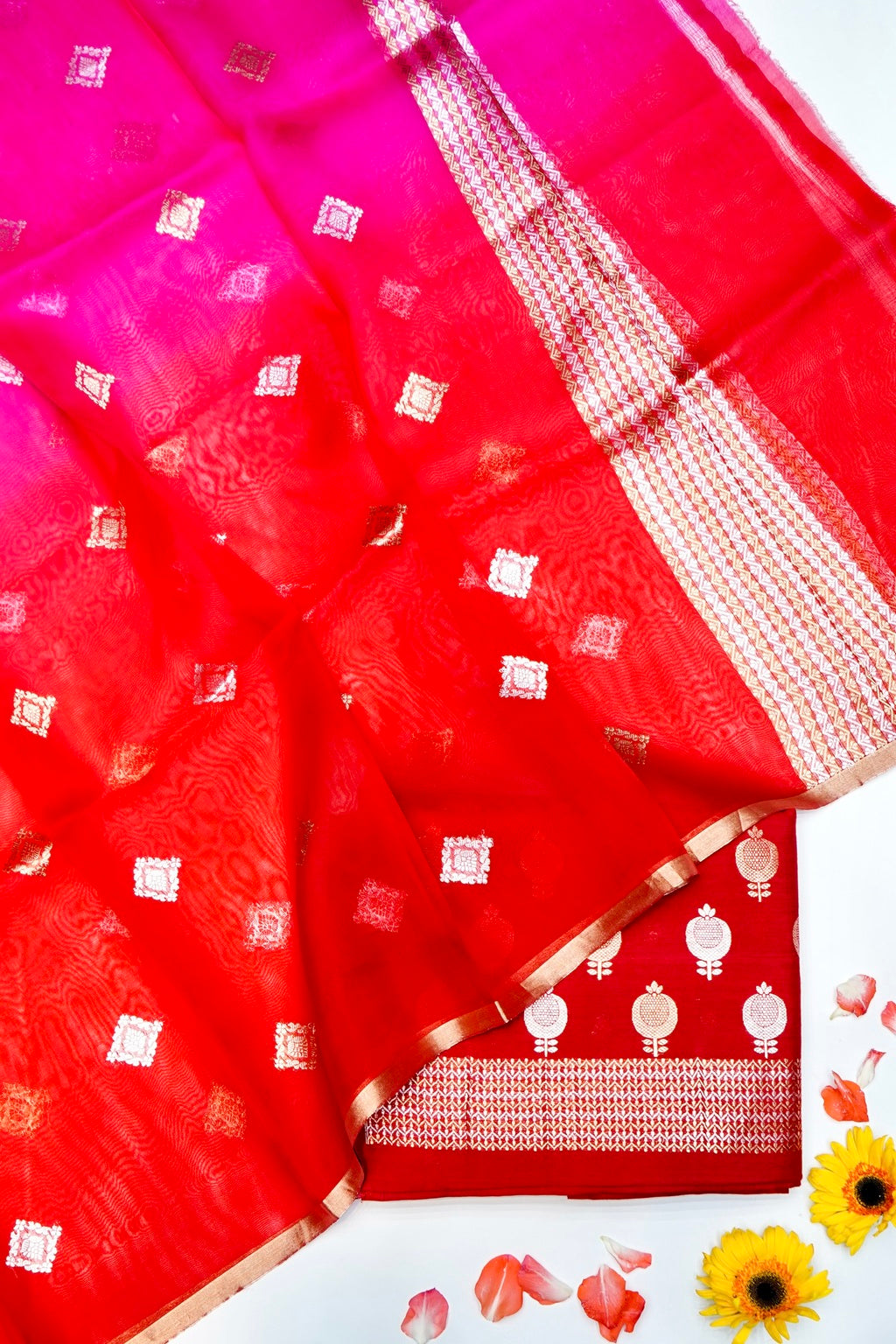Designer Red Moonga Silk Suit